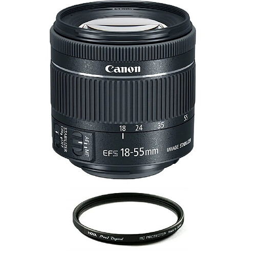 CANON EF-S 18-55mm F4-5.6 IS STM Black (White Box) + HOYA 58mm PRO 1D Protector