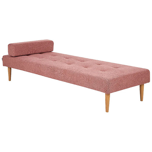 Beliani Chaise longue en tissu rose NIORT