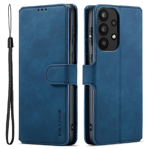 Etui en PU DG.MING style rétro, fermeture magnétique, antichoc avec support bleu pour votre Samsung Galaxy A33 5G