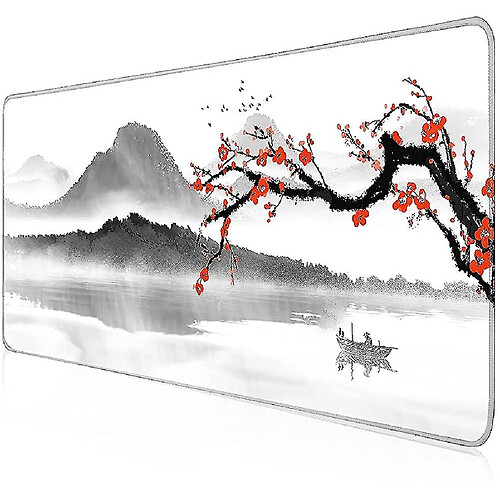 Universal Pad de souris 900x400, jeu de souris de jeu Japon Red Cherry Blossoms, Pad de souris Large