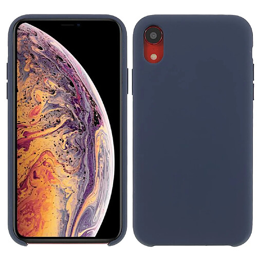 Coque en silicone solide soyeux bleu marine pour votre Apple iPhone XR 6.1 pouces