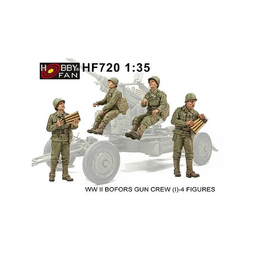 Hobby Fan Figurine Mignature Ww Ii Bofors Gun Crew (i) - 4 Figures