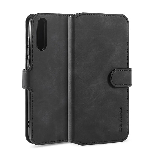 Etui en PU style rétro avec support noir pour votre Huawei Y8P