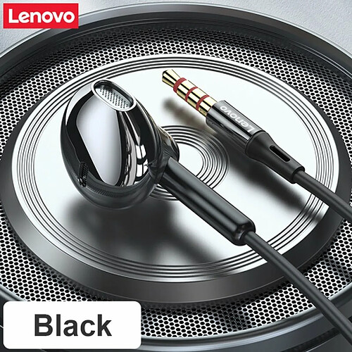 Lenovo Xf06 5.0 Écouteurs Intra-Auriculaires Ipx5 Étanche 3.5Mm Écouteurs Filaires Casque Sport Avec Micro Antibruit Noir