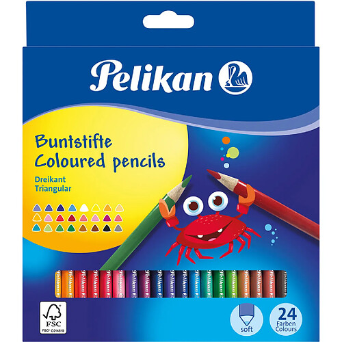 Pelikan Crayons de couleur triangulaire minces, étui en ()