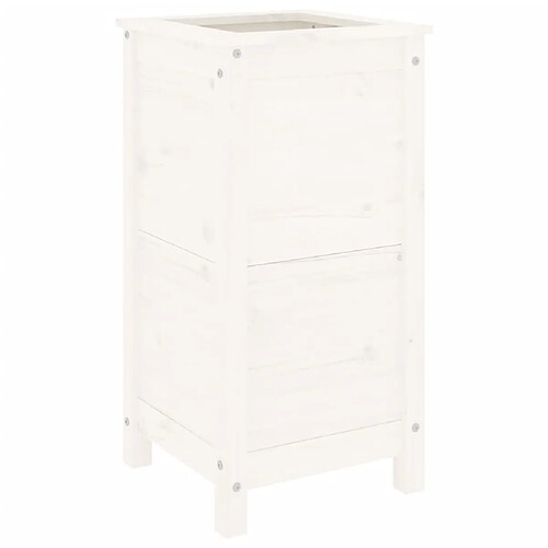 Maison Chic Jardinière,Bac à fleurs - pot de fleur blanc 40x40x78 cm bois massif de pin -GKD33766