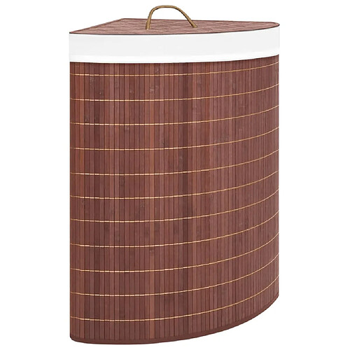 vidaXL Panier à linge d'angle Bambou Marron 60 L