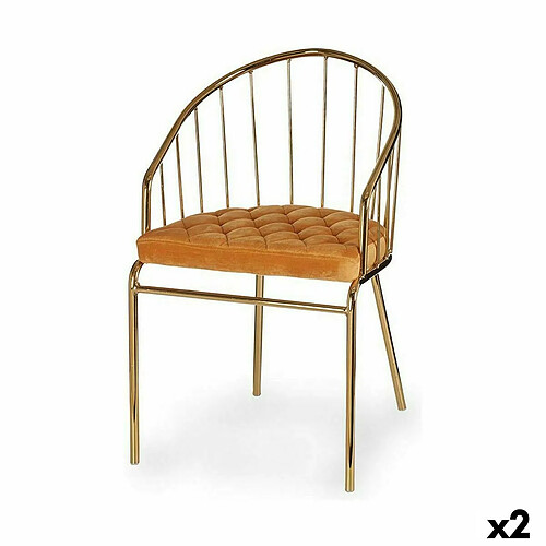 Gift Decor Chaise Barres Doré Moutarde Fer 51 x 81 x 52 cm (2 Unités)