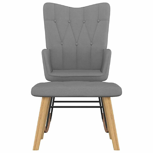 Maison Chic Chaise à bascule avec repose-pied | Fauteuil Relax Gris foncé Tissu -GKD54148