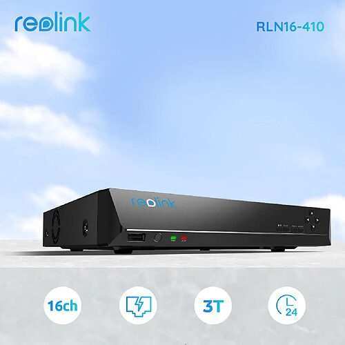 REOLINK Caméra de Sécurité Vidéo Enregistreur Vidéo RLN16-410 Noir