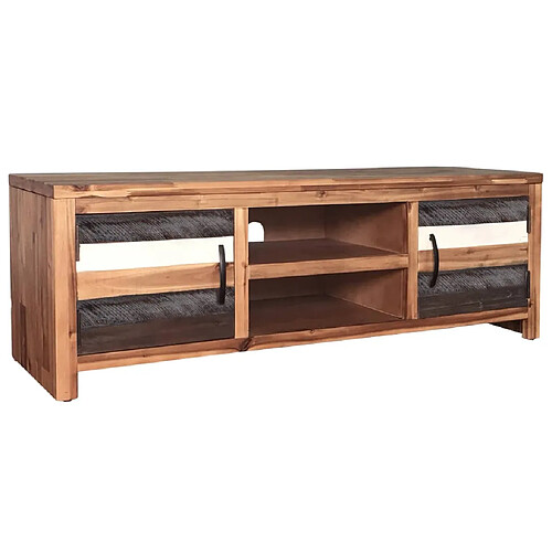 vidaXL Meuble TV bois massif d'acacia 120 x 35 x 40 cm