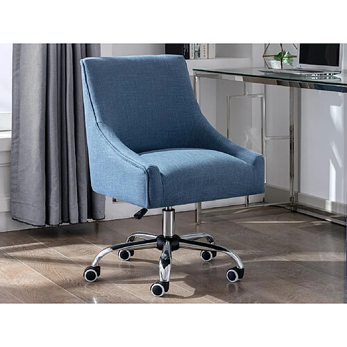 Vente-Unique Chaise de bureau - Tissu - Bleu - Hauteur réglable - WONDIO