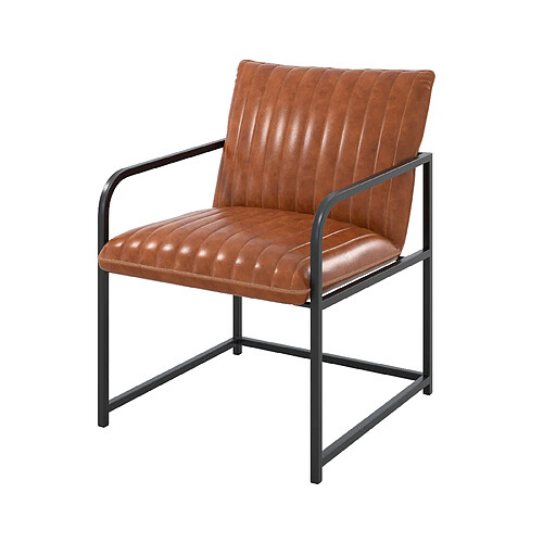 Rendez Vous Deco Fauteuil Armand en cuir marron