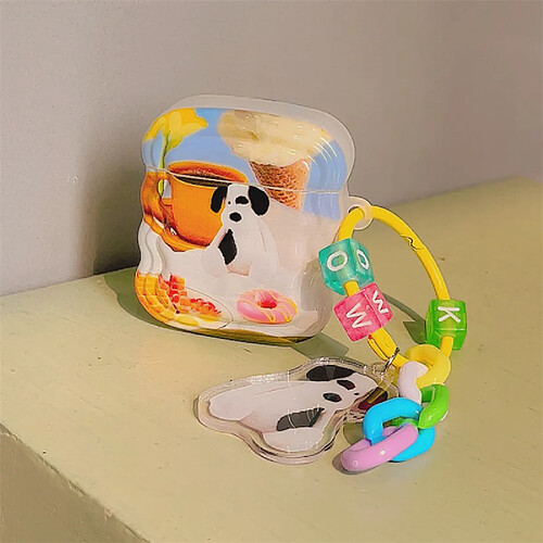 GUPBOO Airpods Coque Housse Étui Protecteur Compatible pour AirPods 3-fille de chien de crème glacée de style coréen