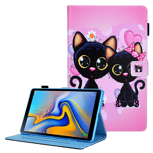 Etui en PU Impression de motifs avec support et porte-cartes Chats noirs pour votre Samsung Galaxy Tab A7 Lite 8.7 (2021) T220/T225