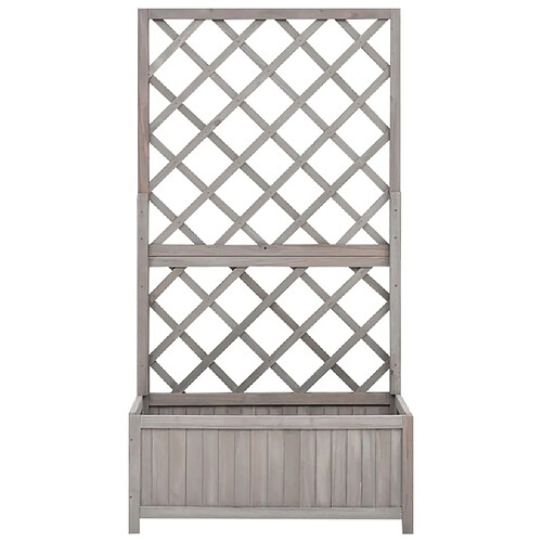 Maison Chic Jardinière,Bac à fleurs - pot de fleur à treillis de jardin Gris 70x30x135 cm Bois de sapin -GKD63609