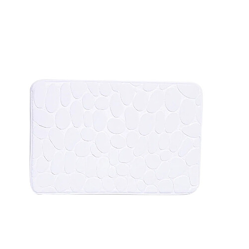 LUUCOZK Tapis de bain antidérapants, absorbant, séchage rapide, décor de salle de bain, blanc-50x80cm