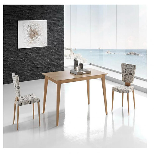 Inside 75 Table repas NORDIC 8 couverts 200 x 100 cm pieds bois plateau chêne naturel