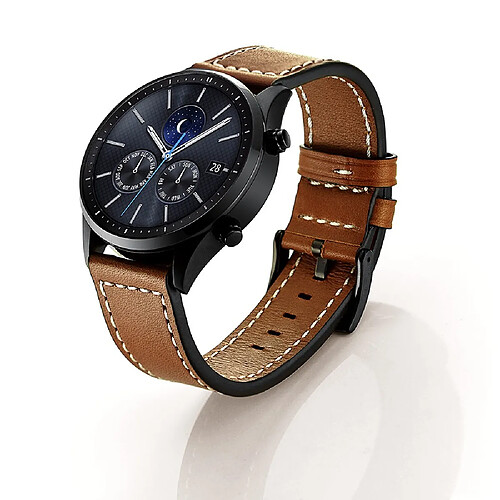 Bracelet en cuir véritable haute qualité marron foncé pour votre Samsung Gear S3 Classic/S3 Frontier