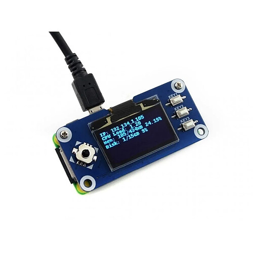 Wewoo Waveshare 1,3 pouces 128x64 pixels SPI / I2C interface OLED Display HAT pour Raspberry Pi