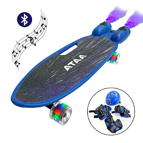 Skateboard avec LED et fumée ATAA Misil Bleu