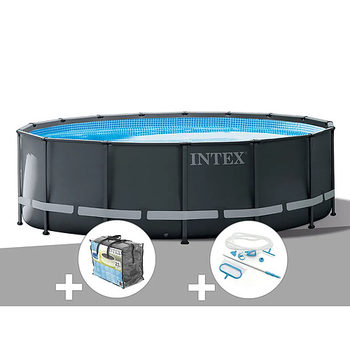 Kit piscine tubulaire Intex Ultra XTR Frame ronde 4,27 x 1,22 m + Bâche à bulles + Kit d'entretien