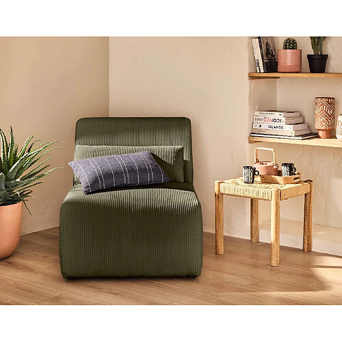 Lisa Design Onyx - fauteuil sans accoudoirs - en velours côtelé