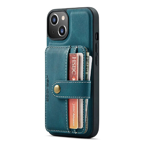 Coque en TPU + PU JEEHOOD détachable 2-en-1, magnétique, blocage RFID avec porte-carte bleu pour votre iPhone 13 mini 5.4 pouces