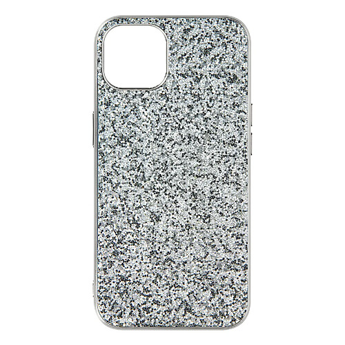 Avizar Coque iPhone 13 Mini Design Paillettes Rigide Finition Relief Argenté