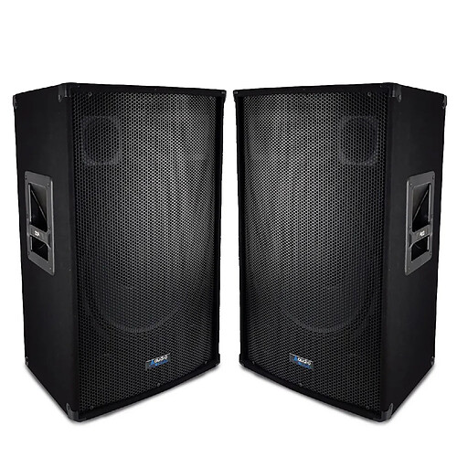 Paire d'enceintes Sono Bass Reflex Trapézoïdal à 3 voies 15"/38cm - 2 x 700W - AUDIO CLUB 15