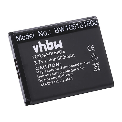 vhbw Batterie compatible avec Sony-Ericsson K530i, K550i, K800i, K810i, M600i, Naite, P1, P990i, S302 remplace BST-33 (Li-Ion, 900mAh, 3.7V)