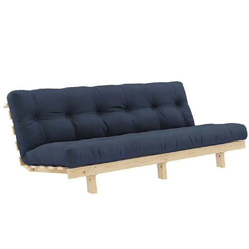 Inside 75 Banquette convertible futon LEAN bois de pin coloris bleu marine 130x200 cm