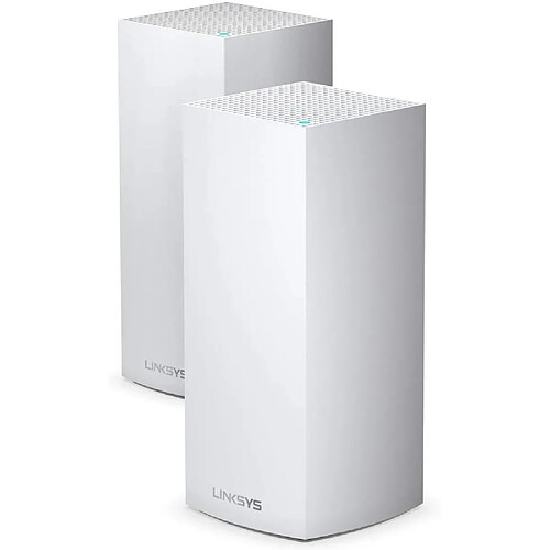 LINKSYS Système WiFi 6 AX Multiroom Intelligent Mesh triple bande Linksys Velop MX10600. pack de 2