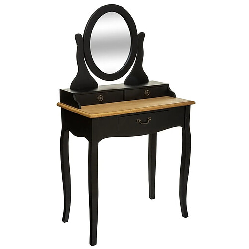 Pegane Coiffeuse / Table de maquillage coloris noir - Longueur 74 x Profondeur 40 x Hauteur 136 cm