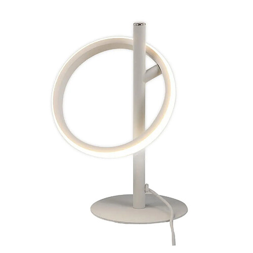 NETTLIFE Lampe de table Moderne LED de table - Blanc Anneau Forme Lampe de chevet Rotation Anneaux amovibles 13W 3000K Blanc chaud