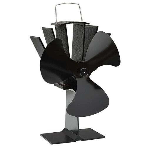 vidaXL Ventilateur de poêle alimenté par chaleur 3 pales Noir