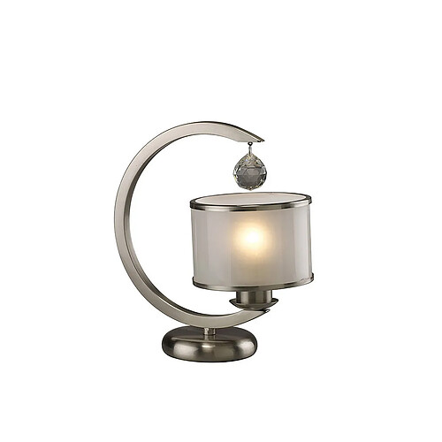 Inspired Lampe de Table E27 Nickel Satiné/Verre/Cristal