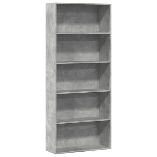 vidaXL Bibliothèque gris béton 80x30x189 cm bois d'ingénierie