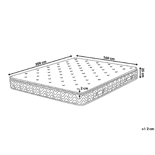 Beliani Matelas à ressorts ensachés équilibré 160 x 200 cm JOY