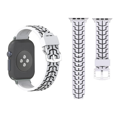 Wewoo Bracelet blanc pour Apple Watch Series 3 & 2 & 1 38mm Fashion Fishbone Motif Silicone de montre