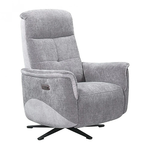 Inside 75 Fauteuil relax pivotant bi moteur BLOOM tissu maillé gris foncé & gris clair