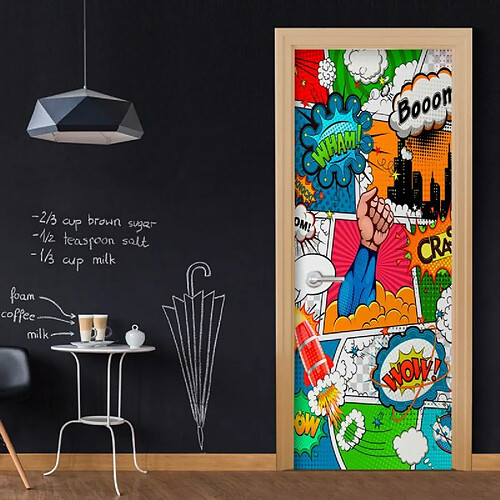 Paris Prix Papier Peint pour Porte Comic World 210x100cm