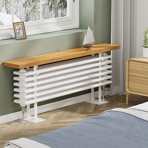 EMKE Radiateur eau chaude horizontal avec étagère H.48 × L.120 × I.18 cm 808 W design Chauffage central blanc