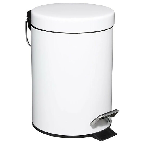 Poubelle de Salle de Bain Métal 3L Blanc