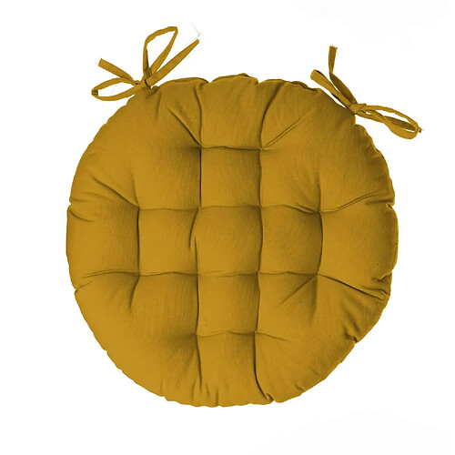 Atmosphera, Createur D'Interieur Galette de chaise ronde Alix - Diam. 38 cm - Jaune