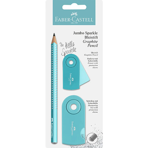 FABER-CASTELL Kit d'écriture Jumbo GRIP SPARKLE Pearl ()