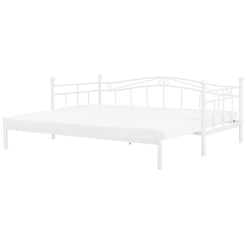 Beliani Lit gigogne en métal blanc 80 x 200 cm TULLE