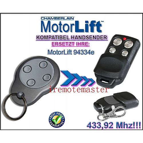 GUPBOO Télécommande Universelle de Rechange pour MOTORLIFT 94334E remplacer l'émetteur manuel de garage