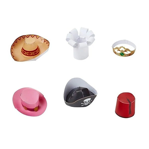 Totalcadeau Coffret de 6 mini chapeaux marrants Photobooth drole