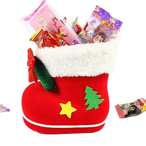 Wewoo Décoration de Noël Santa Flocage Stocking Boot sac de bonbons, taille: 13cm x 10cm x 7cm